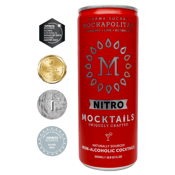 Front-facing Mockapolitan can with award medals highlighting its globally recognized taste and quality.