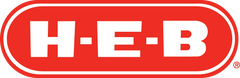 H-E-B logo on a red background