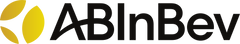ABInBev logo with yellow logo on the left and black text on the right