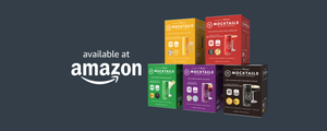 Assorted Nitro Mocktails 4packs with colorful packaging on a dark background, featuring the available at Amazon logo.
